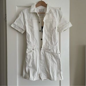 AFENDS Off-white Organic Denim Junie Playsuit/Romper - NWT, Size M